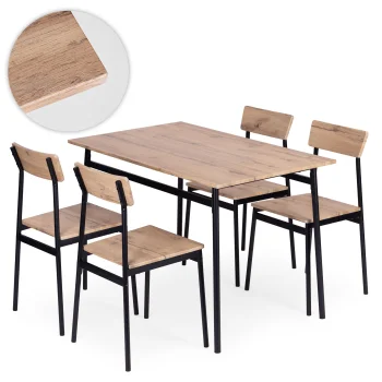 Dining Table Set with 4 Chairs for Kitchen MALMO by ModernHome
