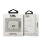 Karl Lagerfeld AirPods 3 dėklas Glitter Karl\'s Head, sidabrinis