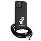 Karl Lagerfeld dėklas iPhone 15 telefonui Crossbody Saffiano Metal Pin, juodas