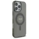 Guess dėklas iPhone 16 Pro telefonui IML Rhinestones MagSafe, juodas