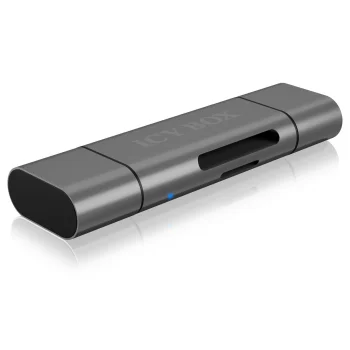 ICY BOX USB-C SD/microSD kortelių skaitytuvas, pilkas