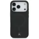 Mercedes dėklas iPhone 17 Pro telefonui Plain Smooth Leather MagSafe, juodas