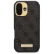 Guess iPhone 16 Plus dėklas 4G Logo Plate MagSafe, juodas