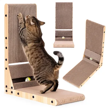 Petsi Corner Cardboard Cat Scratcher with Toy