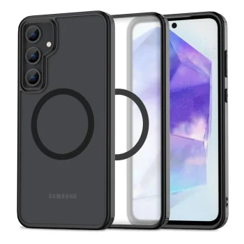 Tech-Protect MagMat MagSafe dėklas Samsung Galaxy A55 5G telefonui, matinė juoda