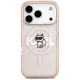 Karl Lagerfeld dėklas iPhone 17 Pro telefonui su MagSafe, Choupette Sketch Logo, rožinis