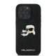 Karl Lagerfeld dėklas iPhone 16 Pro telefonui Monogram Karl & Choupette, juodas