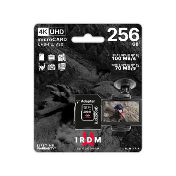 Atminties kortelė GoodRam IRDM 256GB microSD UHS-I U3 V30 su adapteriu