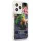 Guess Flower Liquid Glitter dėklas Apple iPhone 13 Pro / 13, Mėlynas