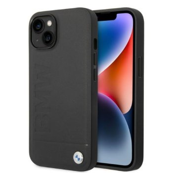 BMW Signature Logo Imprint MagSafe dėklas, skirtas iPhone 14, juodas