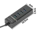 4 prievadų USB 3.0 šakotuvas, juodas