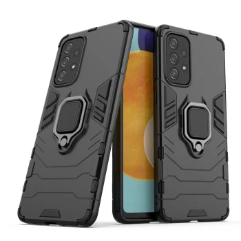 Dėklas Samsung Galaxy A73 Ring Armor su žiedu-laikikliu, juodas