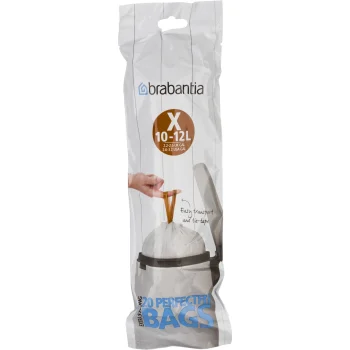 Brabantia PerfectFit X šiukšlių maišai su užtraukimo raišteliu, 12 l, 20 vnt.