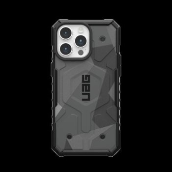 UAG Pathfinder MagSafe dėklas iPhone 15 Pro Max telefonui, pilkas kamufliažinis