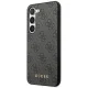 Guess 4G Metal Gold Logo dėklas, skirtas Samsung Galaxy S23, pilkas