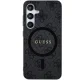 Guess 4G Collection Leather Metal Logo MagSafe Case for Samsung Galaxy S24+, Black