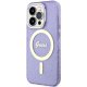 Guess dėklas iPhone 14 Pro telefonui Glitter Gold MagSafe, violetinis