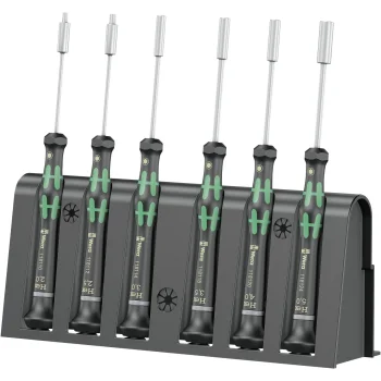 Atsuktuvų rinkinys Wera 2069/6 su laikikliu, 6 dalių, Black / Green