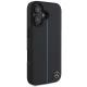 Mercedes dėklas iPhone 16 telefonui Blue Line Leather MagSafe, juodas