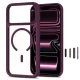 Tech-Protect MagOne CC MagSafe dėklas ir 2 apsauginiai stiklai iPhone 18 / 17 Pro Max, Dark Cherry