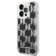 Karl Lagerfeld Liquid Glitter Monogram dėklas iPhone 14 Pro, juodas