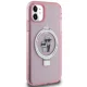 Karl Lagerfeld Ring Stand Karl & Choupette MagSafe dėklas iPhone 11 / XR, rožinis