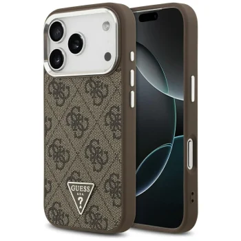 Guess MagSafe 4G PU Leather Case for iPhone 17 Pro, Brown