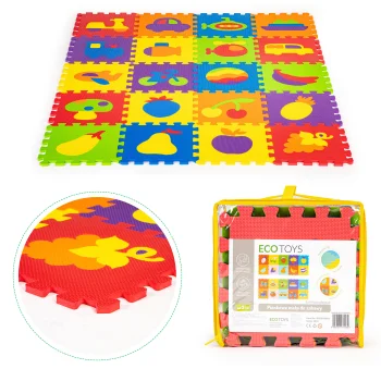 Ecotoys EVA putų edukacinis kilimėlis-dėlionė, 20 vnt., 148x119 cm