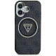 Guess IML Metal Glitter 4G MagSafe dėklas iPhone 16 telefonui, juodas