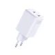 Sieninis įkroviklis 3mk Hyper Charger 45W 2x USB-C GaN, baltas