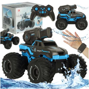 RC Amphibious Car with Water Cannon and Gesture Control, Blue