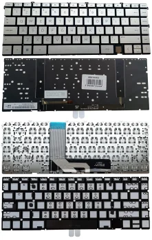 HP Envy 15-EP, 15T-EP klaviatūra su apšvietimu, US, sidabrinė