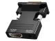 HDMI į VGA (D-Sub) vaizdo ir garso adapteris, juodas