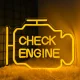 „Check Engine“ LED neoninė dekoratyvinė lempa, 30x22 cm, geltona