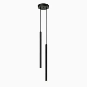 Pakabinamas LED šviestuvas su 2 tūtomis, juodas (60 cm, 2x6W)