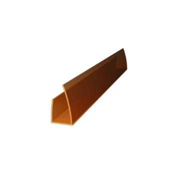 Polikarbonato U formos galinis profilis PC-U 8-10 mm, 2,1 m, bronzinis