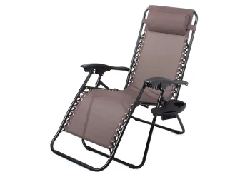 Sulankstomas sodo gultas Case Zero Gravity 71205 su staliuku, rudas