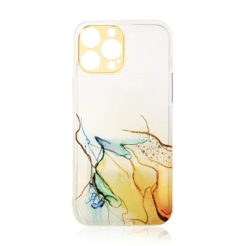 Dėklas iPhone 12 Pro Max Marble Case TPU nugarėlė, oranžinis marmuras
