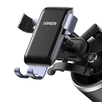 Ugreen LP274 gravitacinis automobilinis telefono laikiklis apvalioms grotelėms, pilkas