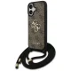 Guess 4G Big Logo Cord Strap Crossbody dėklas iPhone 17, rudas