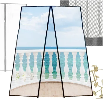 LUARO Magnetic Door Mosquito Net, 100x210 cm, Black