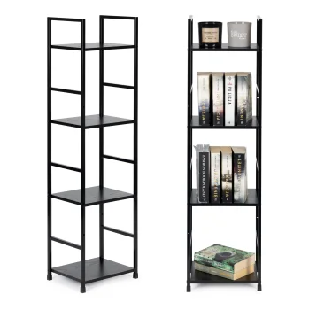 ModernHome LOFT Metal Shelving Unit with 4 Shelves, Black