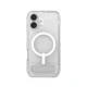 ZAGG Crystal Palace Snap KS MagSafe dėklas su stovu iPhone 17, skaidrus