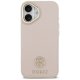 Guess Grained Strass MagSafe dėklas, skirtas iPhone 17, rožinis