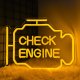 Check Engine Neon LED Decorative Lamp 30x22 cm, Yellow