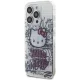 Hello Kitty dėklas iPhone 15 Pro Max telefonui IML Kitty On Bricks Graffiti, balta