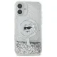 Karl Lagerfeld Liquid Glitter Choupette dėklas iPhone 16 telefonui, skaidrus