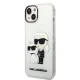 Karl Lagerfeld Glitter Karl&Choupette dėklas iPhone 14 / 15 Plus, skaidrus