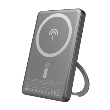 Dudao K28S 5000mAh išorinė baterija su MagSafe ir stovu, pilka