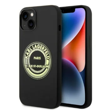 Karl Lagerfeld Silicone RSG dėklas Apple iPhone 14 Plus, Juodas